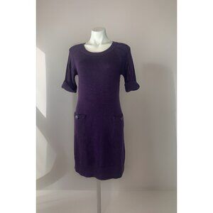 Jessica Howard Purple 3/4 Sleeve Knit Dress Womens Size Medium Pullover Pockets